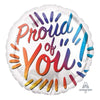 18" PROUD OF YOU RAINBOW FOIL BALLOON - ANAGRAM [HELIUM INFLATED] - FUNZOOP