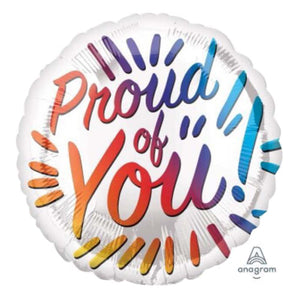 18" PROUD OF YOU RAINBOW FOIL BALLOON - ANAGRAM [HELIUM INFLATED] - FUNZOOP