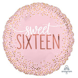 18" SIXTEEN BLUSH FOIL BALLOON - ANAGRAM [HELIUM INFLATED] - FUNZOOP