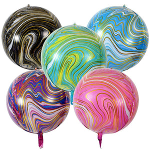 22" 4D Marble Print Foil Balloon - Helium Inflated - FUNZOOP