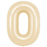 32 inch beige foil number 0 balloon for milestone birthday decoration