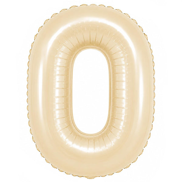32 inch beige foil number 0 balloon for milestone birthday decoration