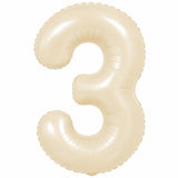 32 inch beige foil number 3 balloon for milestone birthday decoration