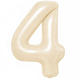 32 inch beige foil number 4 balloon for milestone birthday decoration