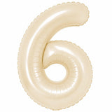 32 inch beige foil number 6 balloon for milestone birthday decoration
