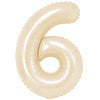 32 inch beige foil number 6 balloon for milestone birthday decoration