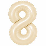 32 inch beige foil number 8 balloon for milestone birthday decoration