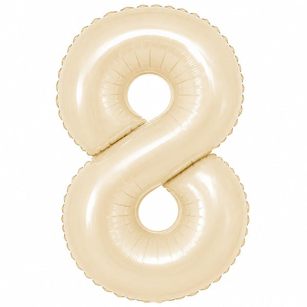 32 inch beige foil number 8 balloon for milestone birthday decoration