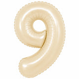 32 inch beige foil number 9 balloon for milestone birthday decoration