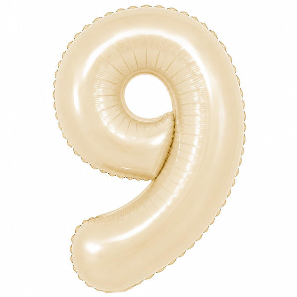 32 inch beige foil number 9 balloon for milestone birthday decoration