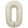 32 inch cream foil number 0 balloon for milestone party decoration