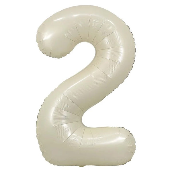 32 inch cream foil number 2 balloon for milestone party decoration