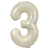 32 inch cream foil number 3 balloon for milestone party decoration