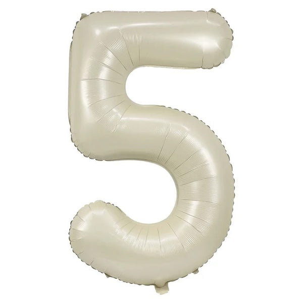 32 inch cream foil number 5 balloon for milestone party decoration