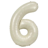 32 inch cream foil number 6 balloon for milestone party decoration
