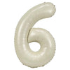 32 inch cream foil number 6 balloon for milestone party decoration