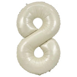 32 inch cream foil number 8 balloon for milestone party decoration