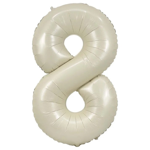 32 inch cream foil number 8 balloon for milestone party decoration