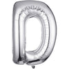 32 inch silver foil letter balloon D for custom party messages