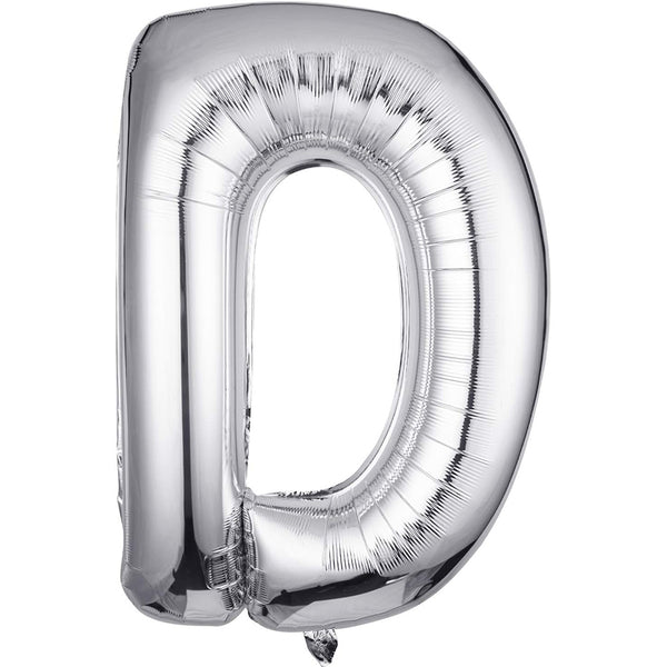 32 inch silver foil letter balloon D for custom party messages