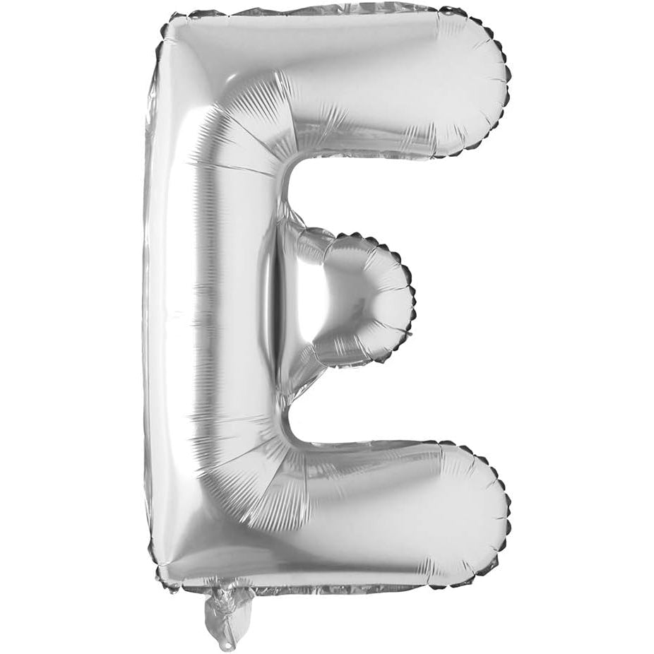 32 inch silver foil letter balloon E for custom party messages