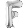 32 inch silver foil letter balloon F for custom party messages