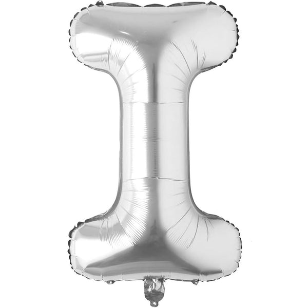 32 inch silver foil letter balloon I for custom party messages