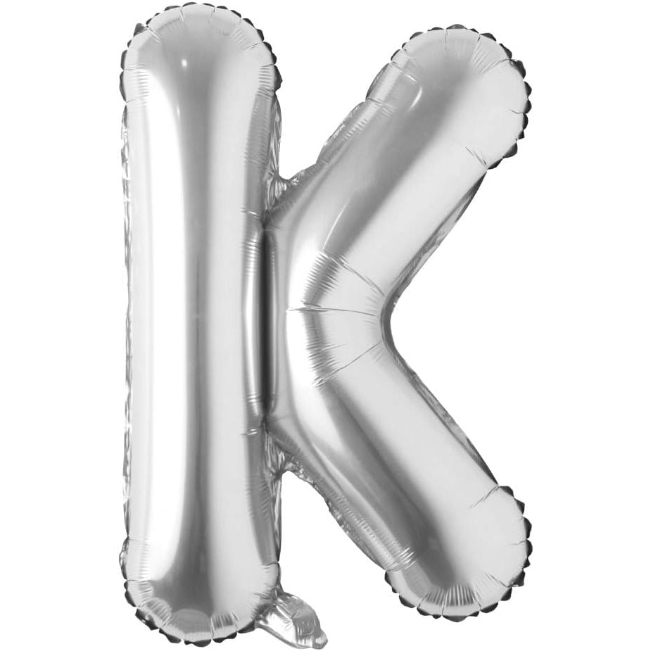 32 inch silver foil letter balloon K for custom party messages