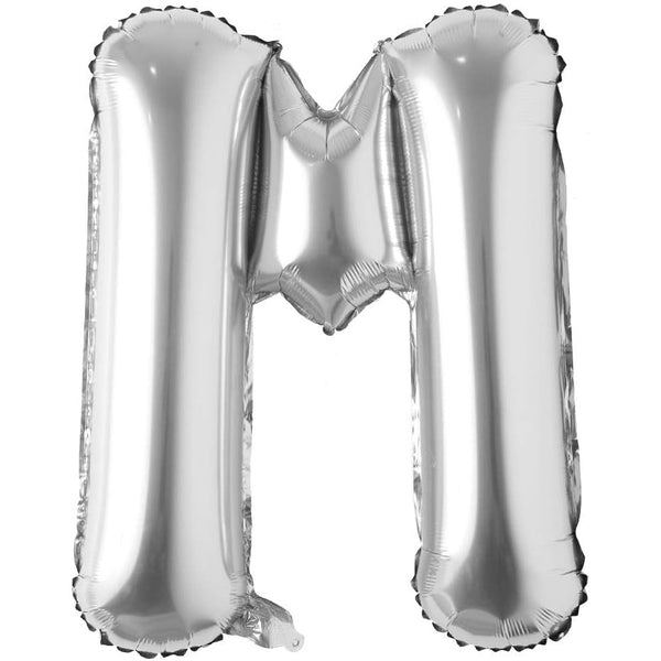 32 inch silver foil letter balloon M for custom party messages