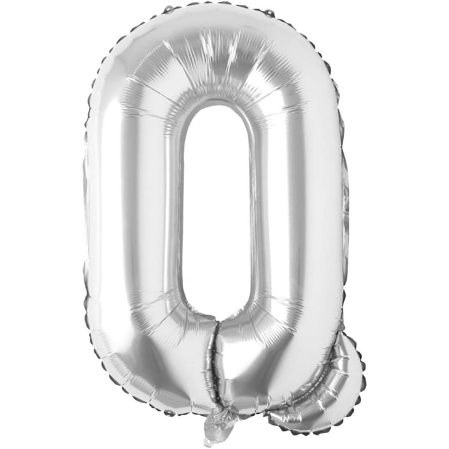 32 inch silver foil letter balloon Q for custom party messages