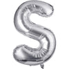 32 inch silver foil letter balloon S for custom party messages