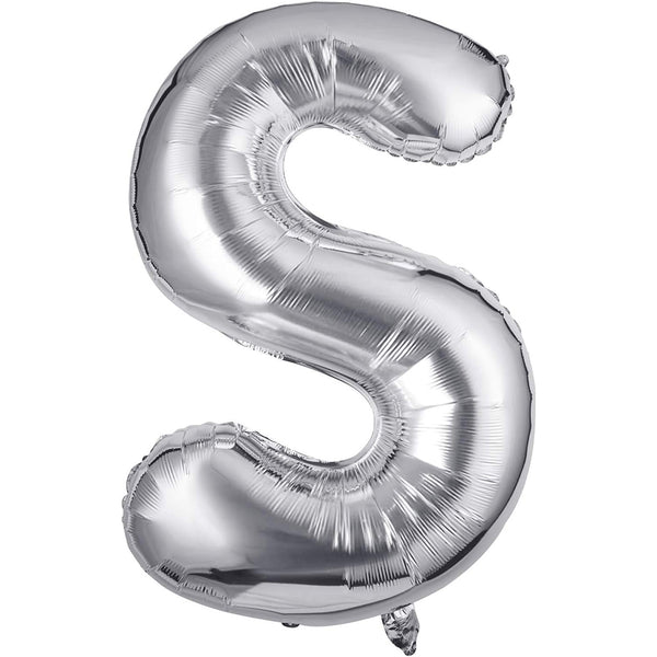32 inch silver foil letter balloon S for custom party messages