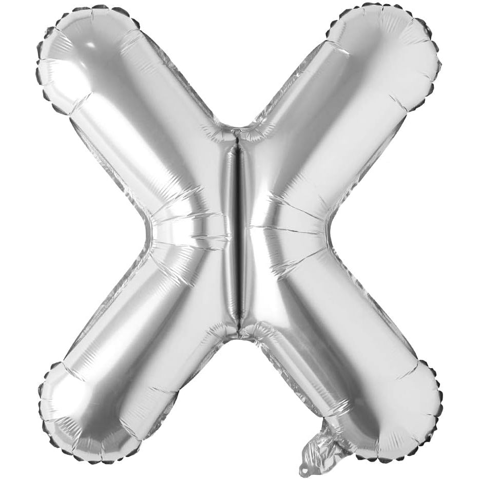 32 inch silver foil letter balloon X for custom party messages