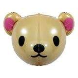 4D teal blue teddy bear head foil balloon with pink ears and beige muzzle for kids birthday party decoration from Funzoop
