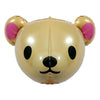 4D teal blue teddy bear head foil balloon with pink ears and beige muzzle for kids birthday party decoration from Funzoop
