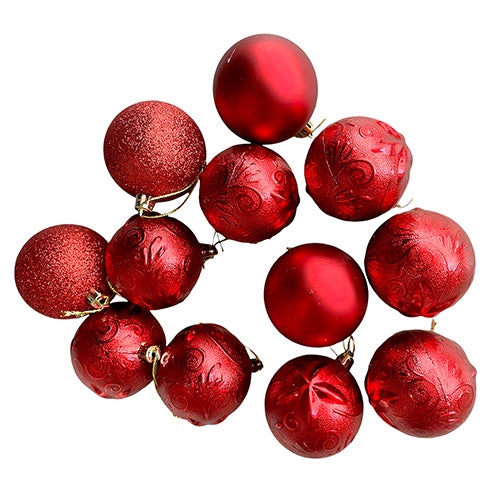6CMChristmasDecorationOrnamentBallsSet-AssortedColors-funzoop-thepartyshop