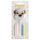Animal Face Printed Cake Candle - Assorted (1Pcs)