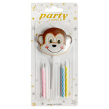 Animal Face Printed Cake Candle - Assorted (1Pcs)