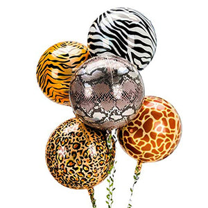 Animal Print Jungle Theme Foil Balloon - Helium Inflated - FUNZOOP