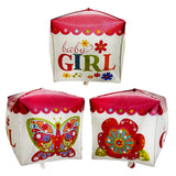 Gift Box Cube Baby Girl Foil Balloon-funzoop-thepartyshop