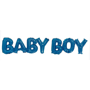 BABY BOY CAPITAL Letters Foil Banner - Blue-funzoop-thepartyshop