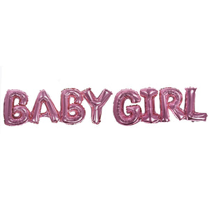 BABY GIRL CAPITAL Letters Foil Banner - Pink-funzoop-thepartyshop