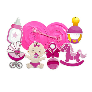 Baby Girl Hanging Swirls [6 Pcs]