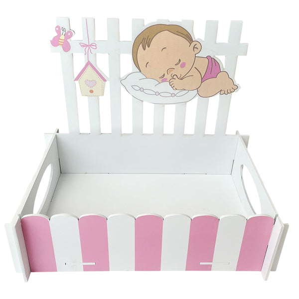 Baby Cradle Gift Tray, Blue/Pink