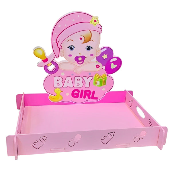 Baby Gift Tray for Baby Shower, Blue/Pink
