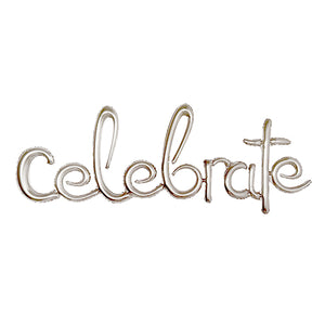 Celebrate Script Letter Foil Balloon-funzoop-thepartyshop