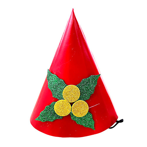 Christmas Red & White Fabric Santa Costume Cap, 1 Pc