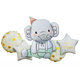 Cute Elephant 5 in 1 Foil Balloons - Blue