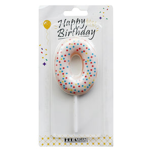 Donut Shape Number Candle [Colors - Blue,Pink,White] - Available in Digits 0 - 9