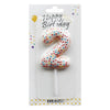 Donut Print Wax Number Cake Candle, Digits 0-9, 2 / White / 2 / Pink / 2 / Blue